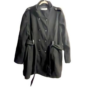 Plus size black trench coat